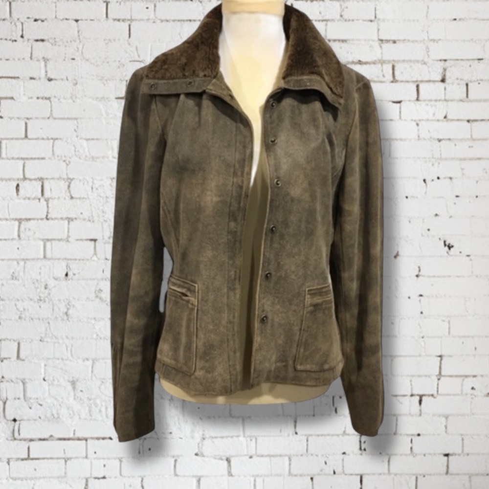 🏍️ Nine West Leather Moto Jacket